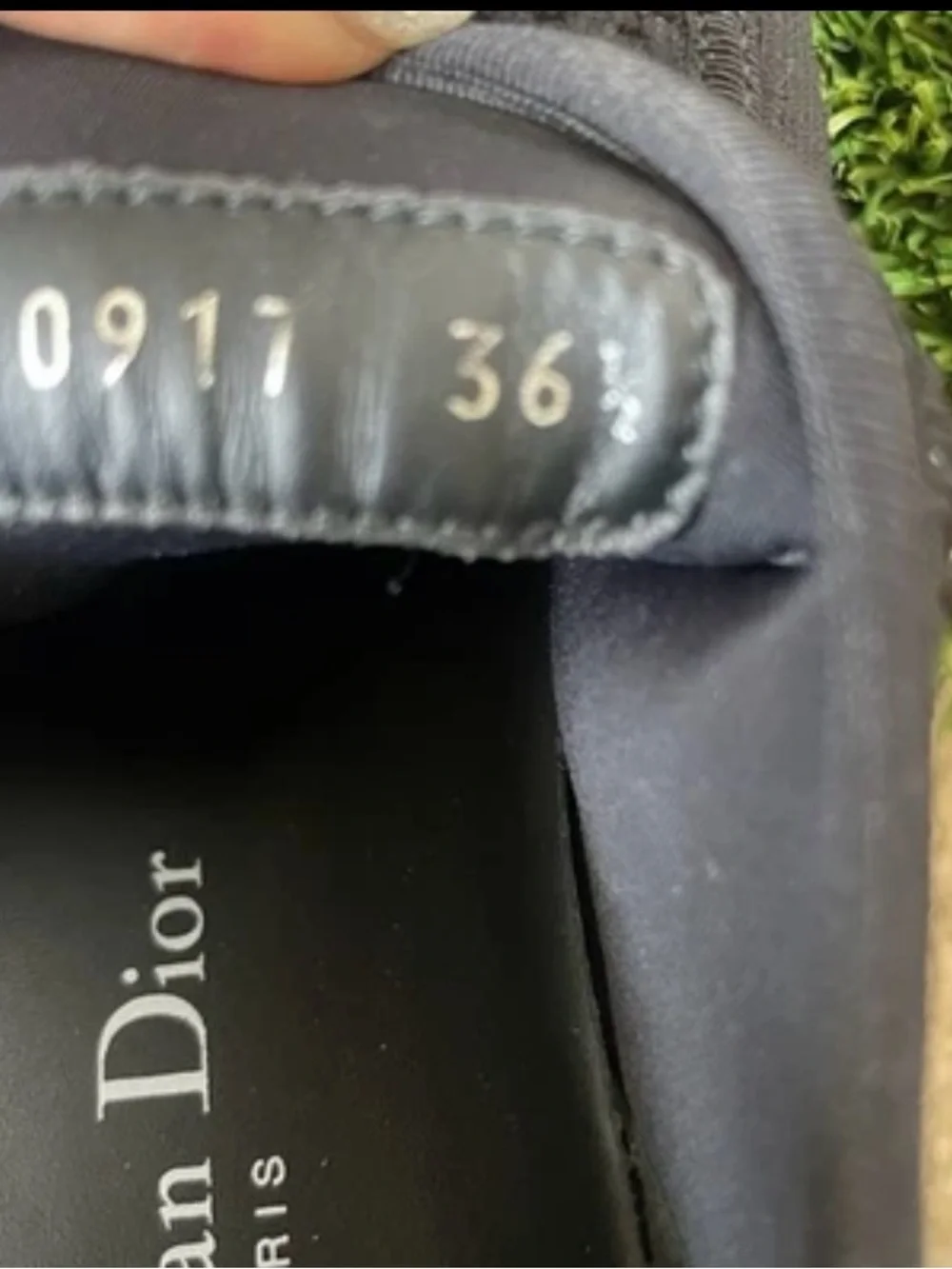 Christian Dior D-Connect Black Knit Slip On Sneakers Bee Logo EU 36.5